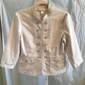 Loft, light weight, 100% cotton, size 6, tan, 3/4 sleeve